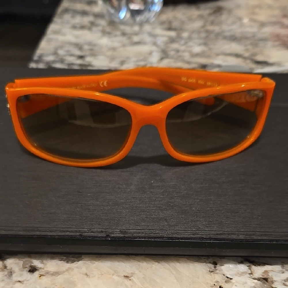 Orange Sunglasses with Brown Lenses